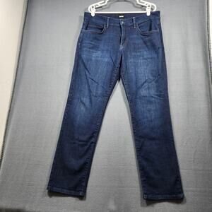 Hudson Men Jeans 36x30 BLAKE Slim Fit Straight Leg Stretch Dark Wash Blue Casual